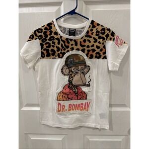 Death Row Records Dr.Bombay Leopard Ladies Tee Cream Sz S NWT